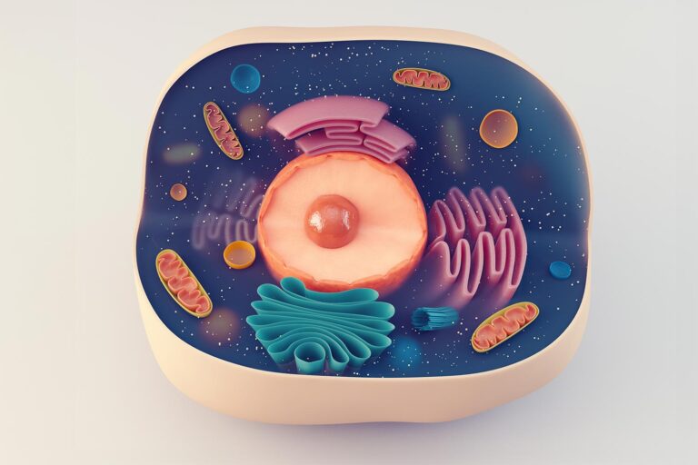 Grafični prikaz celice z organeli (domišljijski)